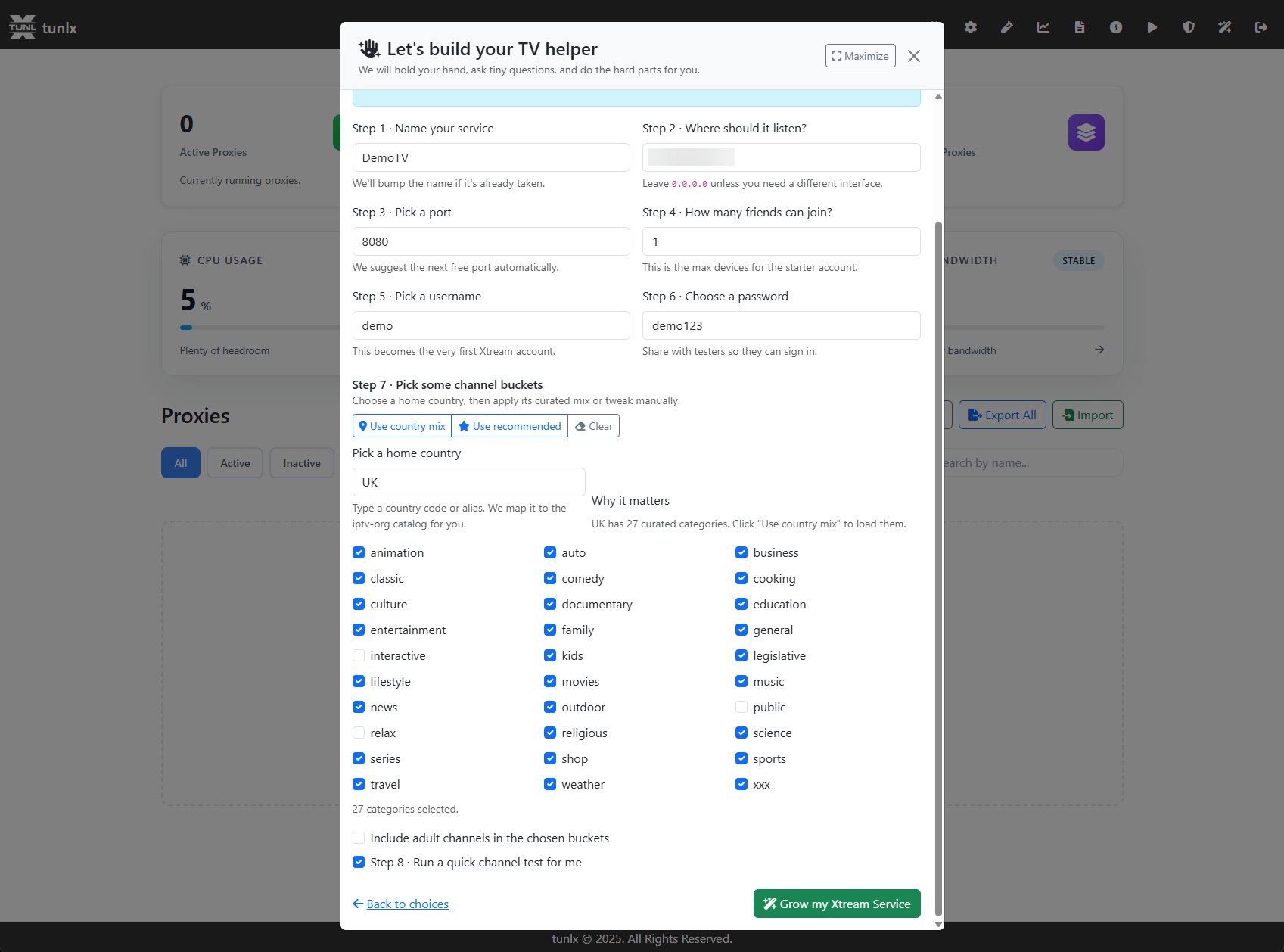 Wizard TV helper Select